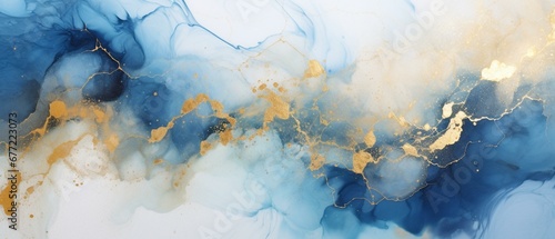 Panel kuchenny z motywem Abstract marble texture with gold splashes, luxury background, Natural luxury abstract fluid art watercolor in alcohol ink technique, Generative AI