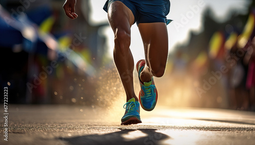 Close Up of Runner in Race
