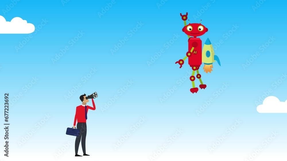 Business man looking to rise artificial intelligent concept, artificial intelligence growing, ai scope concept