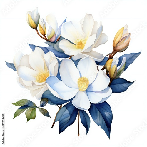 a painting of watercolor flowers on a white background