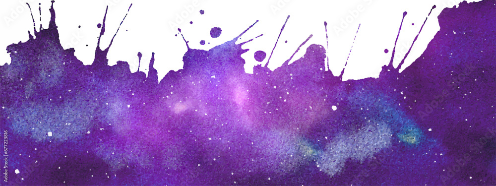 Vector cosmic illustration for border. Beautiful colorful space ...