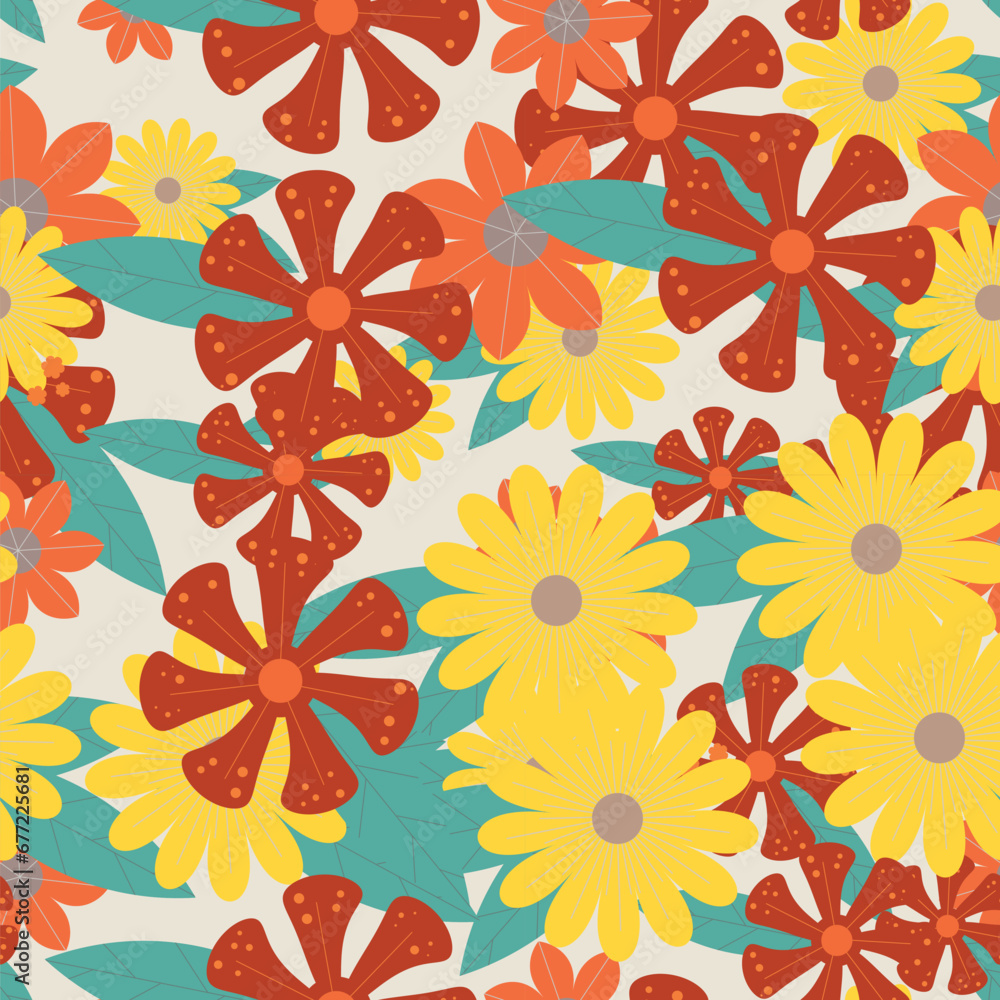 Abstract flower pattern background. Vector illustration.