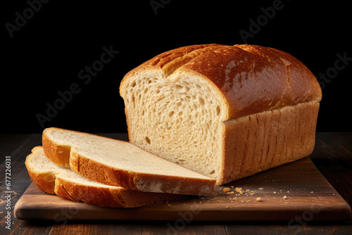 A loaf of bread in a slice