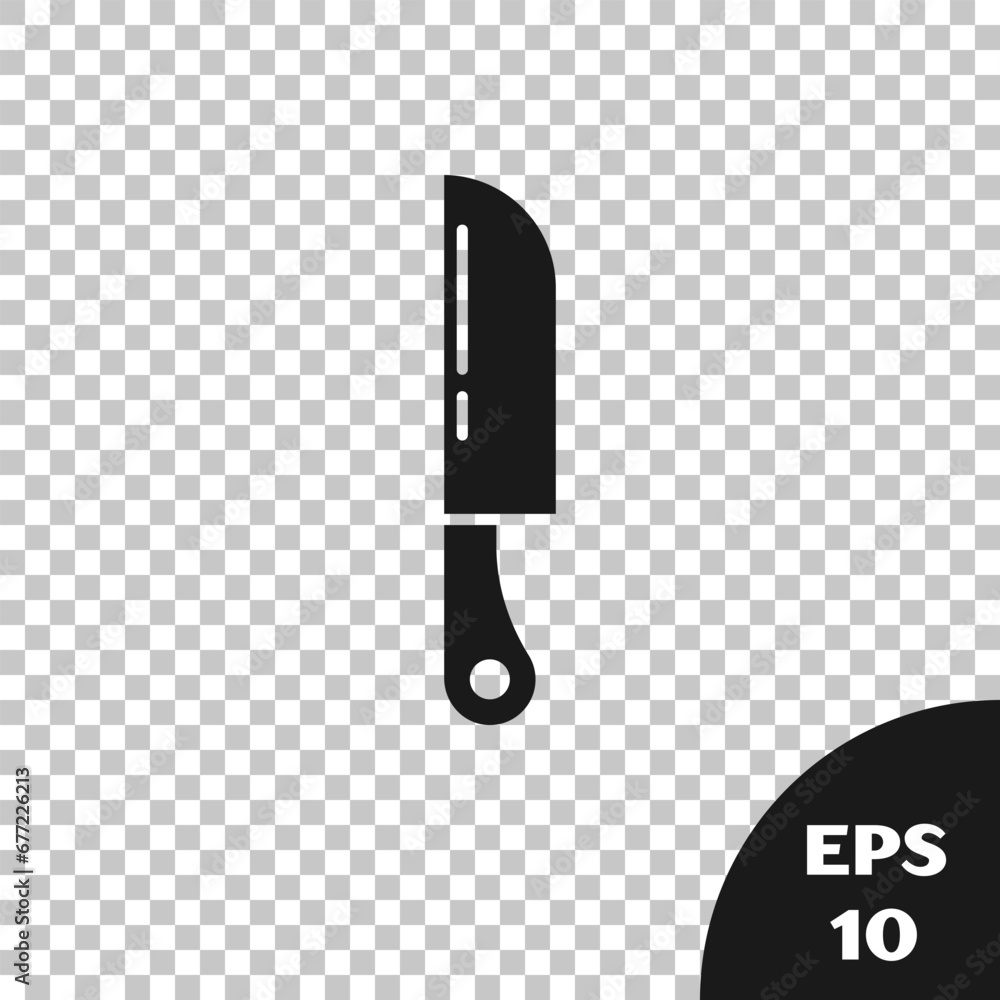 Black Knife icon isolated on transparent background. Cutlery symbol. Vector Black Knife icon isolated on transparent background. Cutlery symbol. Vector