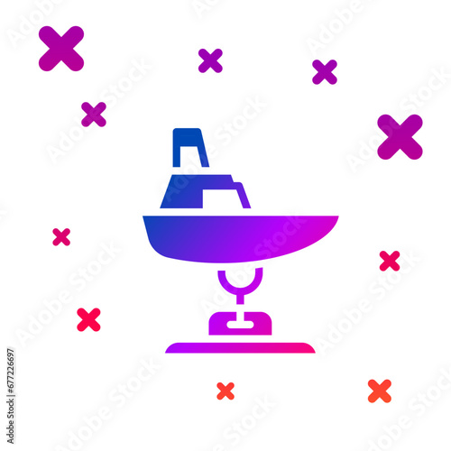 Color Swing boat on the playground icon isolated on white background. Childrens carousel with boat. Amusement icon. Gradient random dynamic shapes. Vector