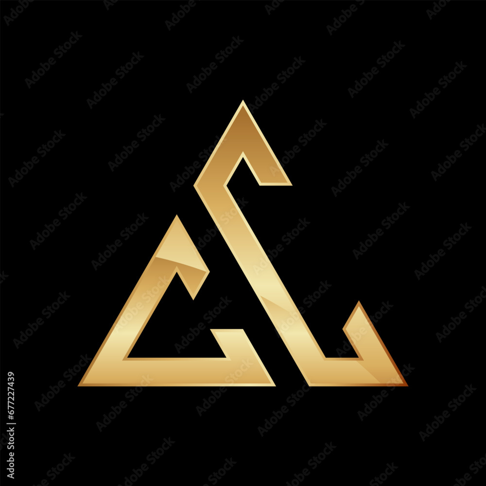 C Letter Mark Logo, Triangle Shape Design C Letter Mark Logo, Triangle Shape Design
