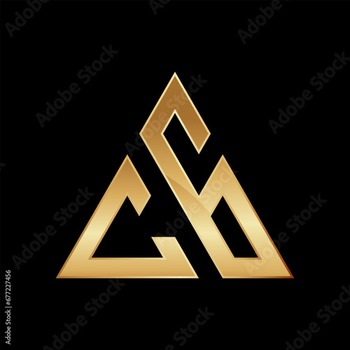 CG Letter Mark Logo, Triangle Shape Design