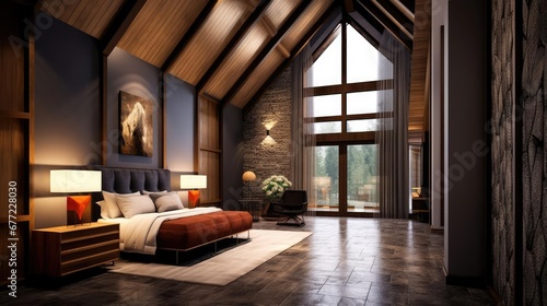 Lodge style hotel interior design  © Fred