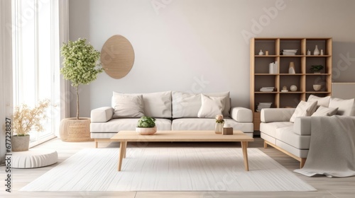 Interior of modern living room with sofas and coffee table 