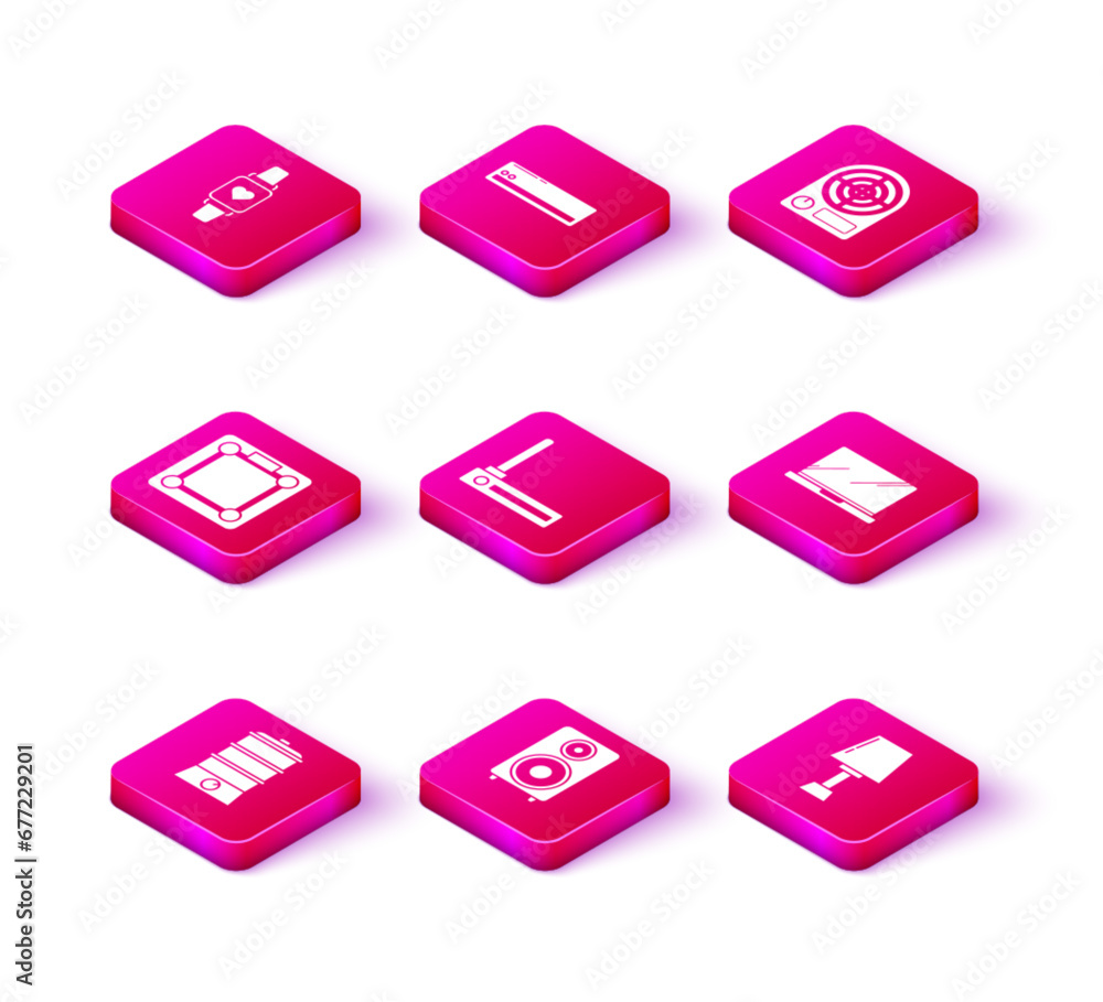 Set Double boiler, Stereo speaker, Bathroom scales, Router and wi-fi signal, Table lamp, Laptop, Electric heater and Air conditioner icon. Vector Set Double boiler, Stereo speaker, Bathroom scales, Router and wi-fi signal, Table lamp, Laptop, Electric heater and Air conditioner icon. Vector