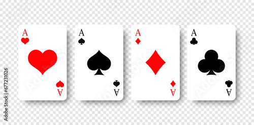 Card suits. Playing, poker cards. Vector EPS 10