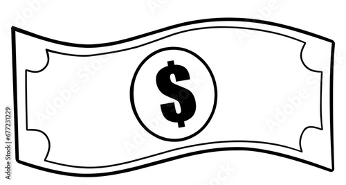 illustration of a sign of a dollar