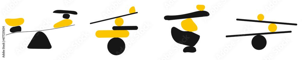Balance of geometric shapes. Abstract balls and plates balance on edge of each other minimalist harmony and natural vector completeness. Balance of geometric shapes. Abstract balls and plates balance on edge of each other minimalist harmony and natural vector completeness.