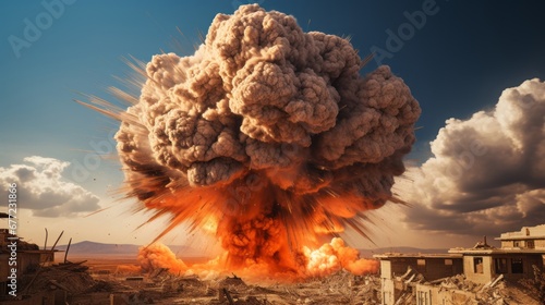 explosion of a bomb in war