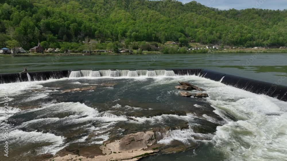 drone view over kanawha falls drone view over kanawha falls