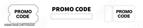Promo code tag vector cutoff template.Discount coupon template. Promocode sale discount ticket.