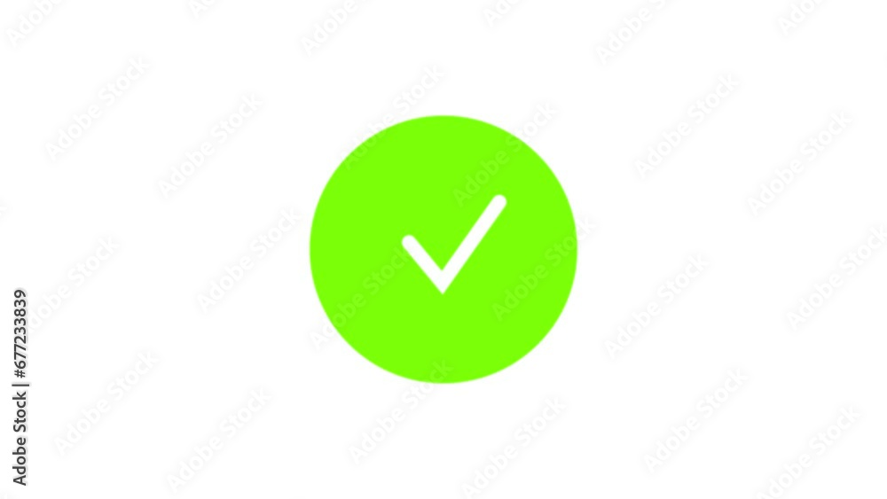 Simple Check mark icon, positive tick symbol of approved, success, confirm, correct concept animation background. Simple Check mark icon, positive tick symbol of approved, success, confirm, correct concept animation background.