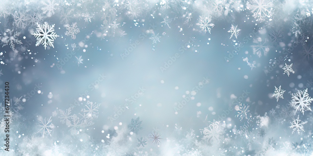 Snowed border frame. Christmas holiday snow, clear frost blizzard snowflakes and silver snowflake vector illustration Snowed border frame. Christmas holiday snow, clear frost blizzard snowflakes and silver snowflake vector illustration