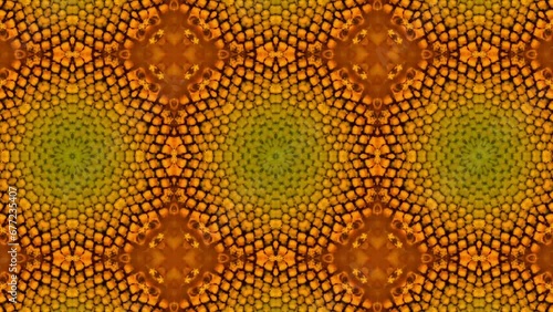 Kaleidoscope motion psychedelic ornament texture background animation colored looping wallpaper