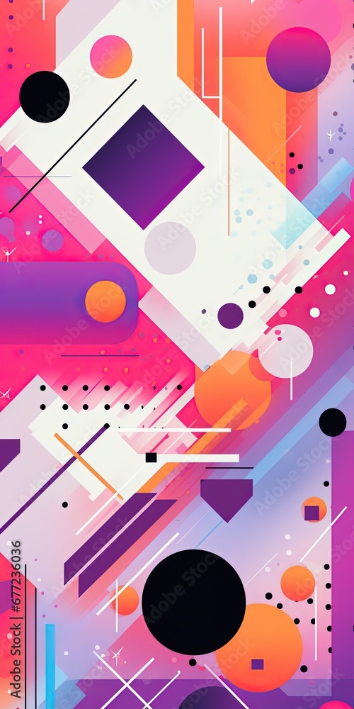artistic abstract background, pop art geometry in bright tone color shape and pattern, purple white, blue, orange, black, Generative Ai artistic abstract background, pop art geometry in bright tone color shape and pattern, purple white, blue, orange, black, Generative Ai