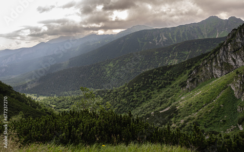 View from the Kondracka Pass to the Kondratowa Valley in the Tatra 