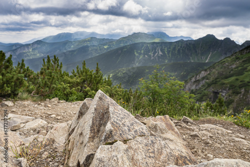 Obraz na płótnie View from the Kondracka Pass to the Tatra Mountains w salonie