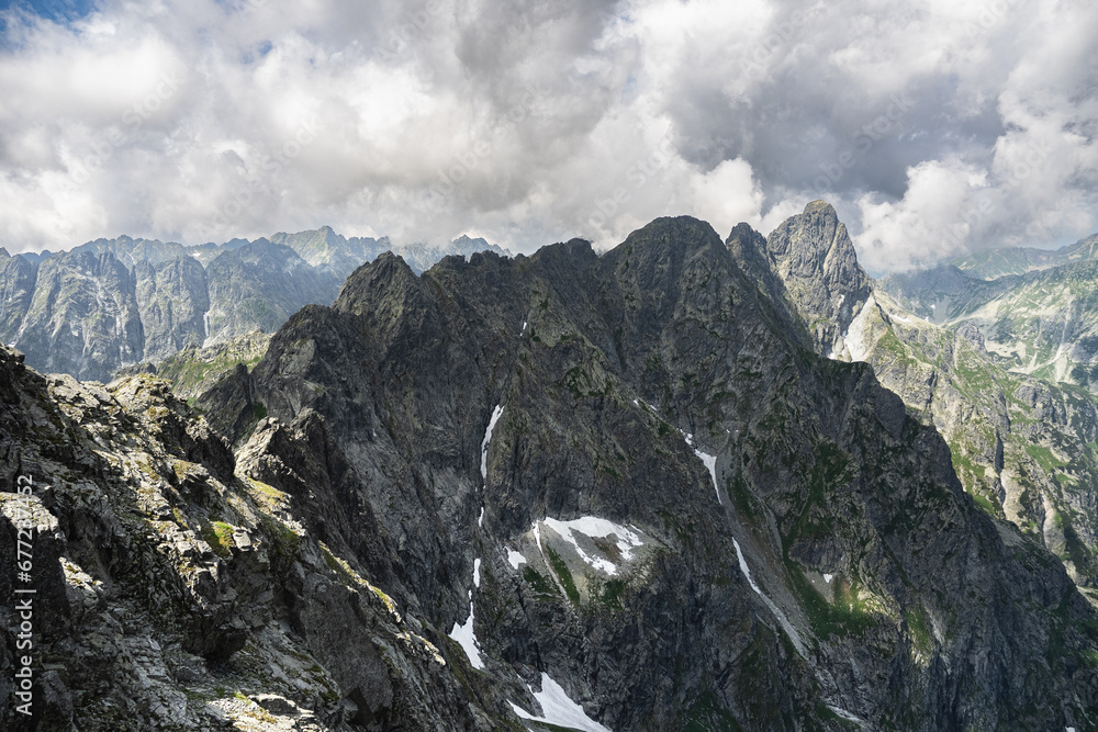 View from the Rysy trail towards Mięguszowiecki peak