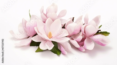 fresh magnolia flower bouquet on white background photo