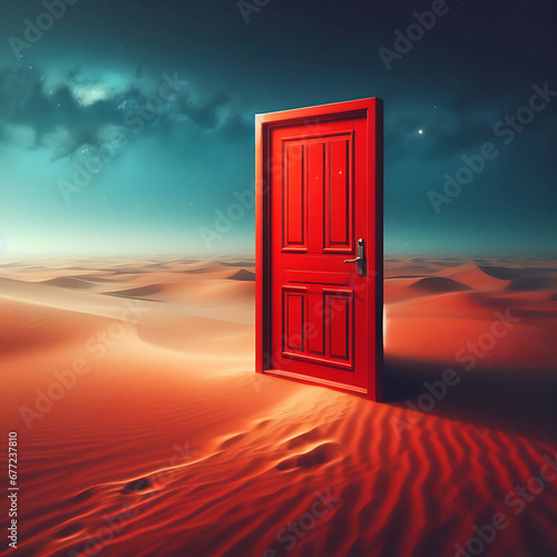 Desert Door: A 3D Illustration of a Mysterious Portal to a New World of Opportunities
