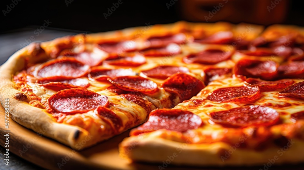 Pepperoni pizza closeup Pepperoni pizza closeup
