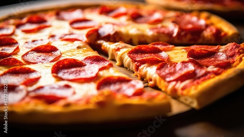 Pepperoni pizza closeup 