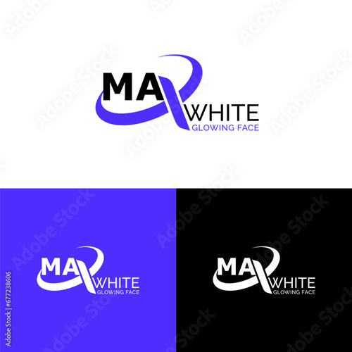 MAX white Beauty Logo Design Concept and Symbol Letter Beauty Logo Design