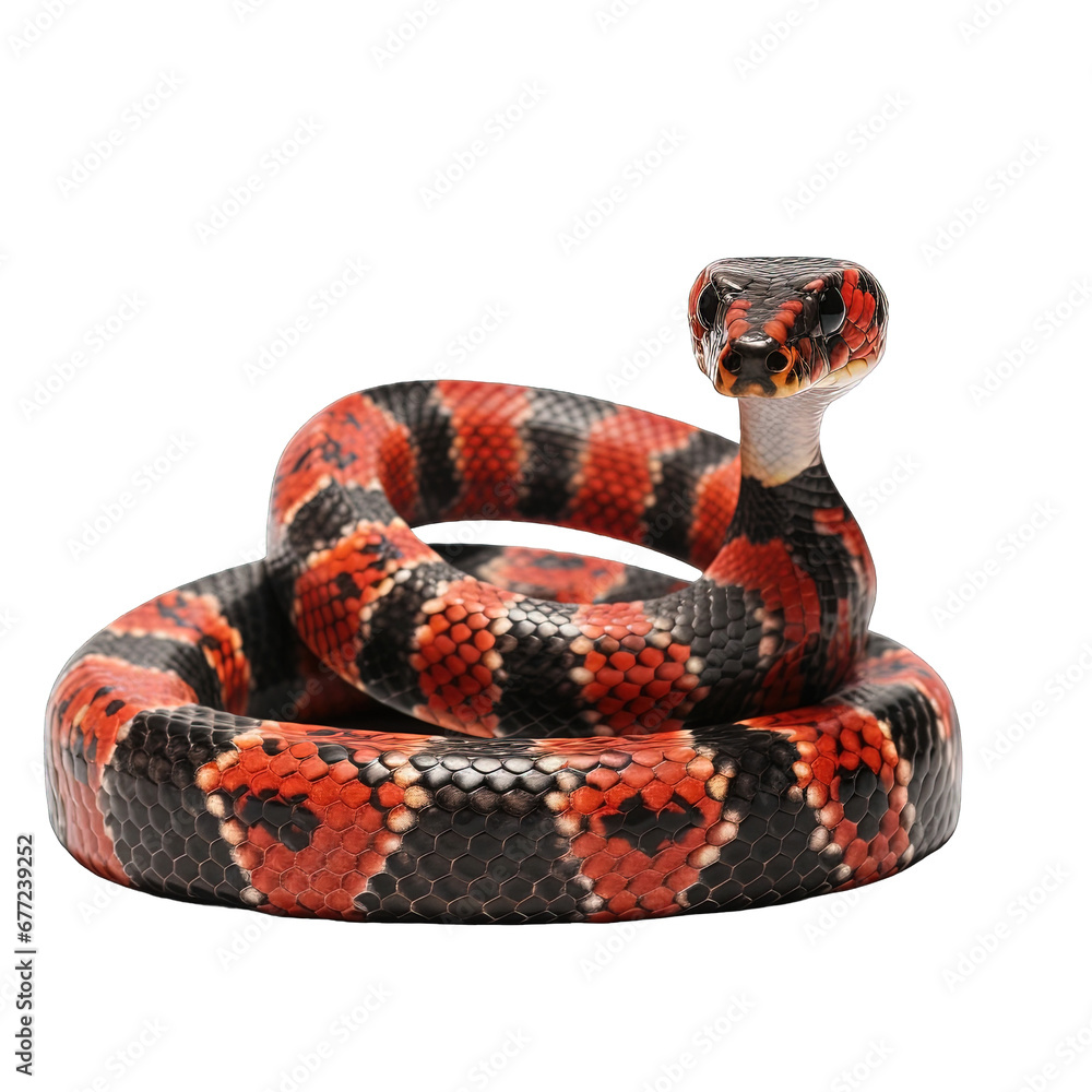Obraz premium Black and Red Snake Isolated