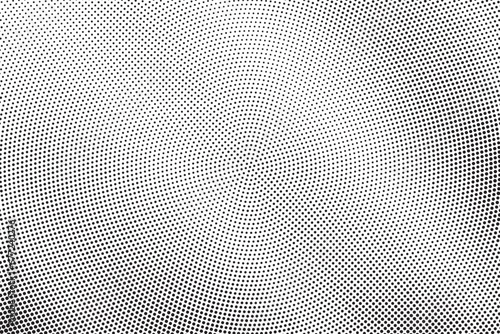 Halftone vector background. Monochrome halftone pattern. Abstract geometric dots background. Pop Art comic gradient black white texture. Design for presentation banner  poster  flyer  business card.