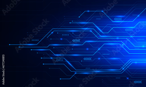 Digital Data moving on Circuit Board and CPU backgrounds. Computer Processing and organizing data. Abstract high tech Artificial intelligence (AI), data mining, modern computer technology surface