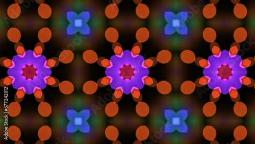 Kaleidoscope motion psychedelic ornament texture background animation colored looping wallpaper