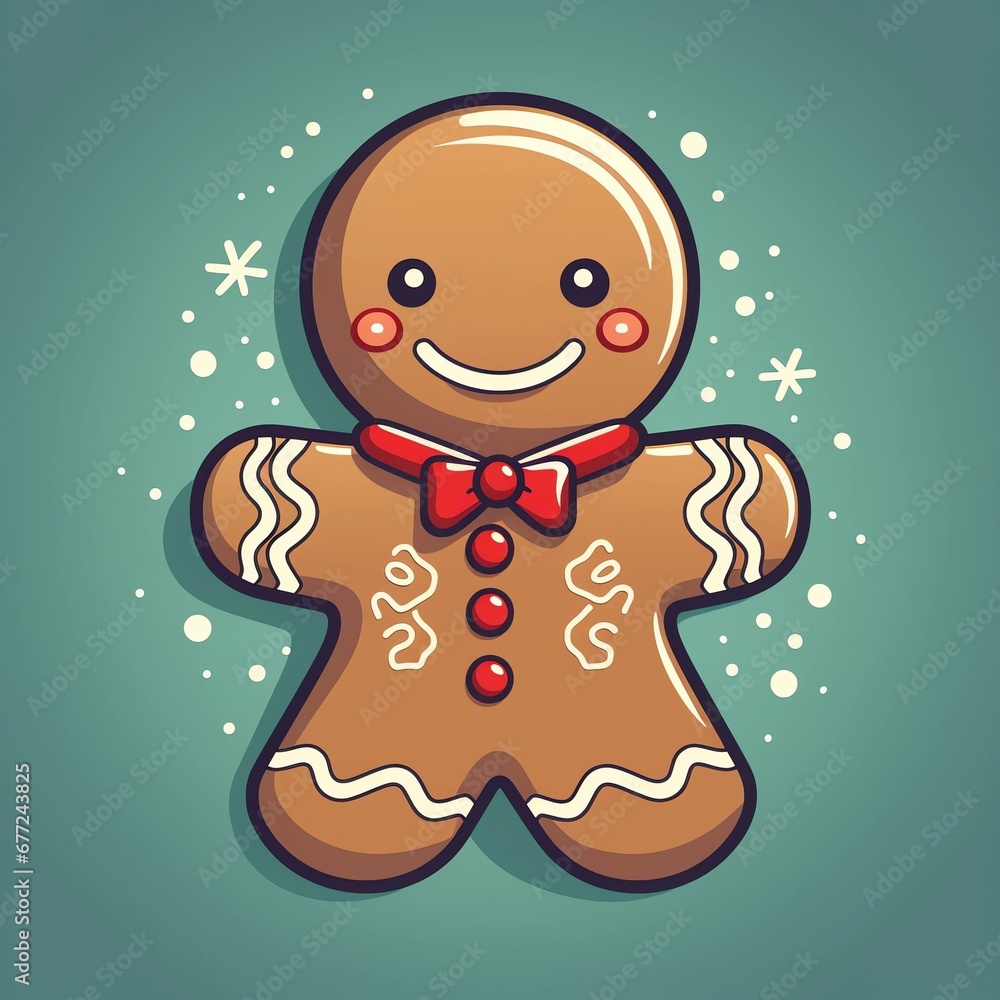 gingerbread man isolated on white, vector