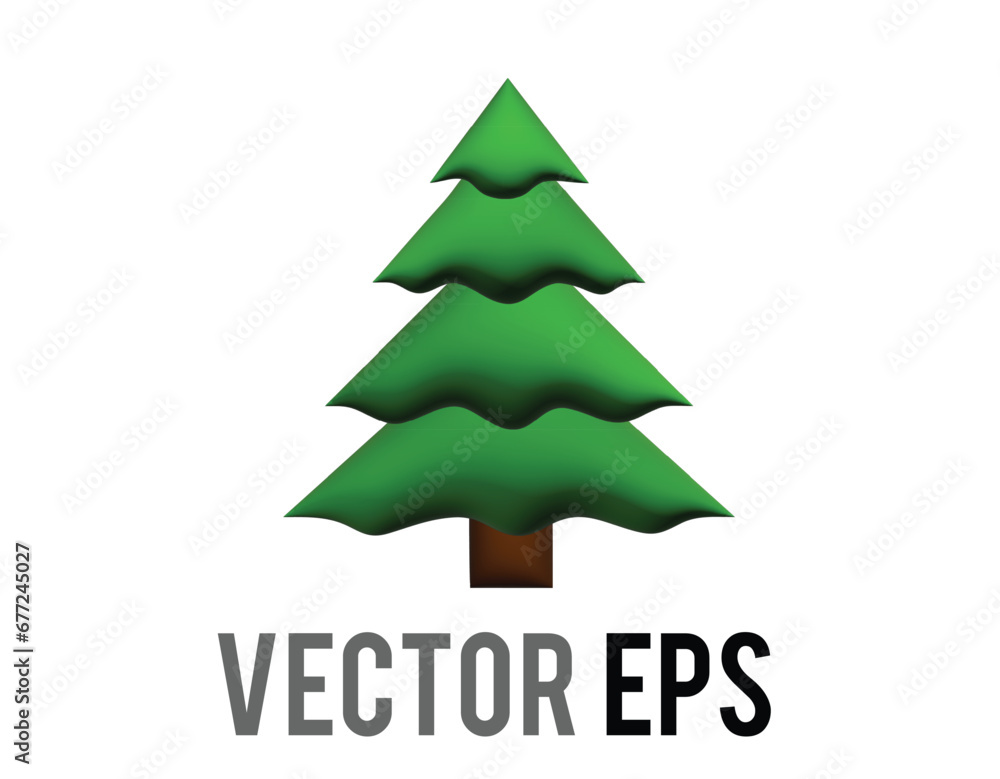 vector gradient outdoor park green tree 3D icon vector gradient outdoor park green tree 3D icon