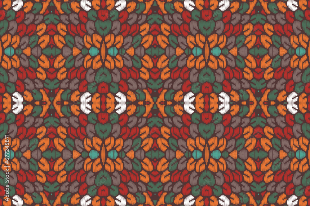 Ethnic abstract Pattern Seamless ikat pattern in tribal, folk embroidery, and Asia style. Aztec geometric art ornament print. Design for carpet, wallpaper, clothing, wrapping, fabric, cover. Ethnic abstract Pattern Seamless ikat pattern in tribal, folk embroidery, and Asia style. Aztec geometric art ornament print. Design for carpet, wallpaper, clothing, wrapping, fabric, cover.