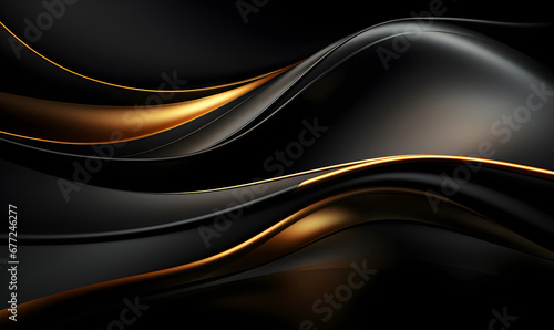 Elegant Noir: Beautiful Black Abstract with Luxurious 3D Texture