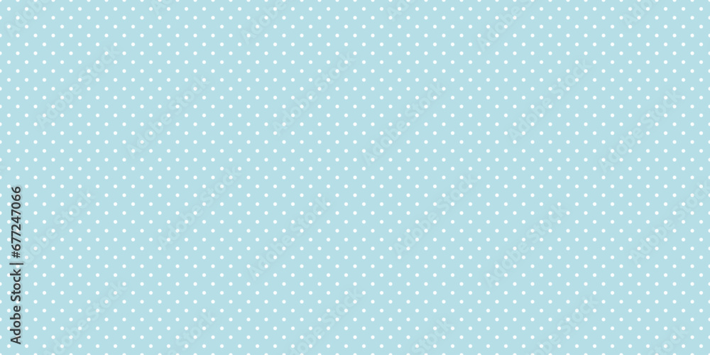 Seamless white polka dot pattern on blue background - obrazy, fototapety, plakaty 