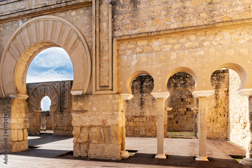 Horseshoe arches in the palatine city of Madinat alZahra, in Spanish