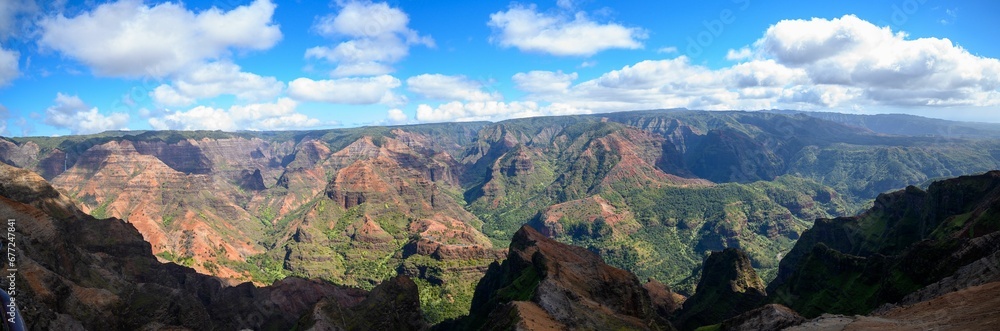 Panoramic landscape of the rocky hills