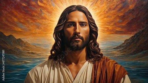 Religious Portrait Painting of Jesus Christ