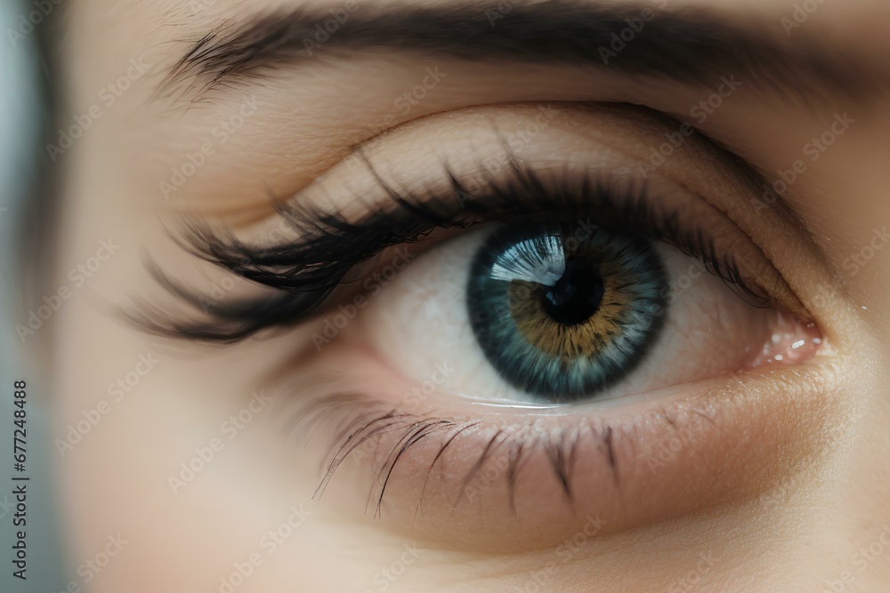 Fototapeta premium Close-up view of a Human eye. perfect for themes of vision, perception, and technology