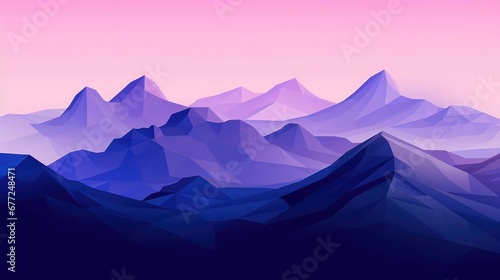 Purple mountains stylized graphic design landscape 