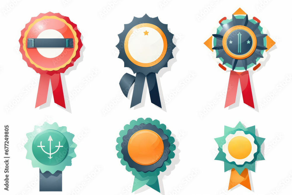 A Vibrant Collection of Artistic Badge Illustrations A Vibrant Collection of Artistic Badge Illustrations