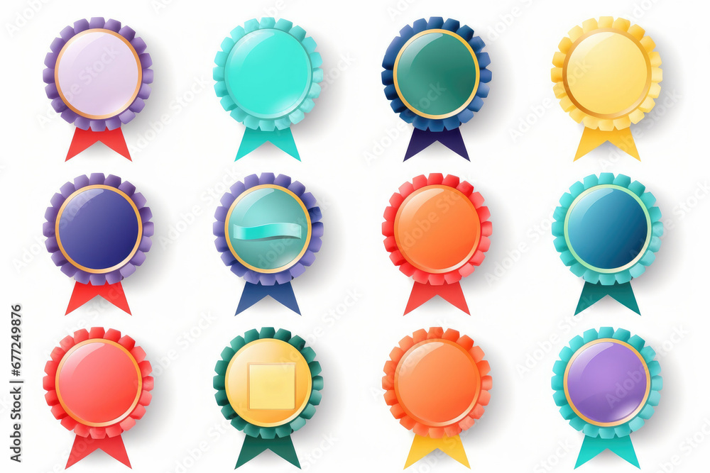 A Vibrant Collection of Artistic Badge Illustrations