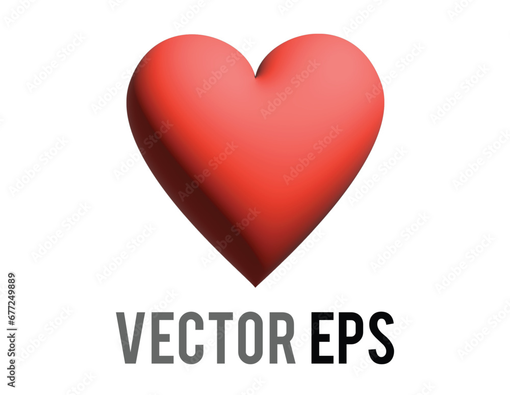 The isolated vector classic love red heart 3D icon