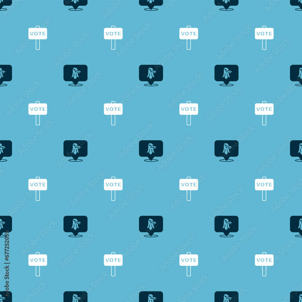 Set Eagle and Vote on seamless pattern. Vector Set Eagle and Vote on seamless pattern. Vector